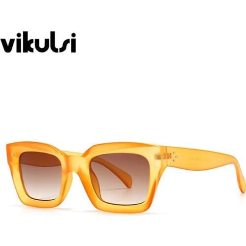 Trending Square Sunglasses Women Luxury Brand Oversized Sun Glasses Retro Vintage Candy Colors Shades Eyewear Men UV400