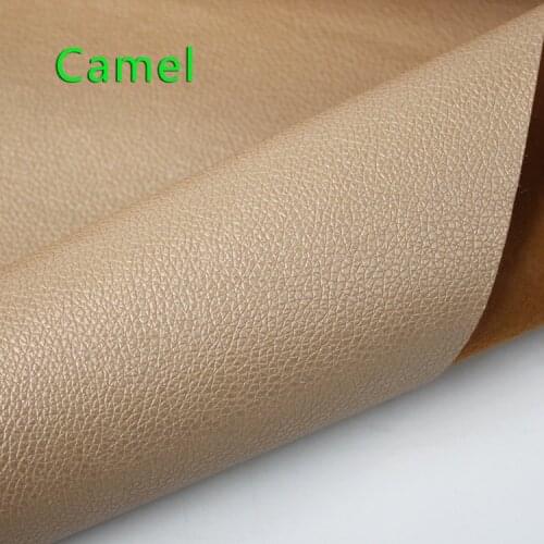 Camel Small Lychee Pu Leather Faux Leather Fabric Pu Artificial leather Upholstery Leather Sold By The Yard Free Shipping