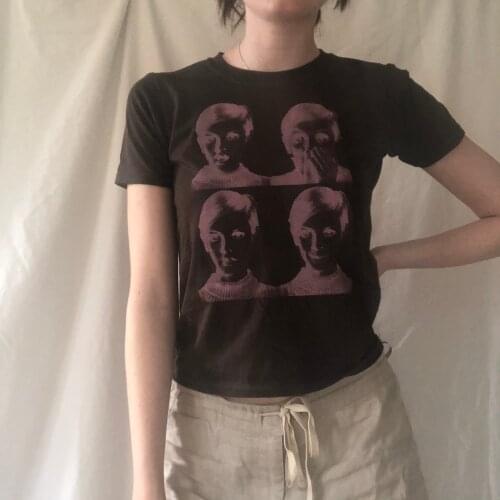 Women Summer Short Sleeve Harajuku Tee Top short sleeve o-neck cotton T-shirt tee casual clothes S-XL 90s Slim Fit