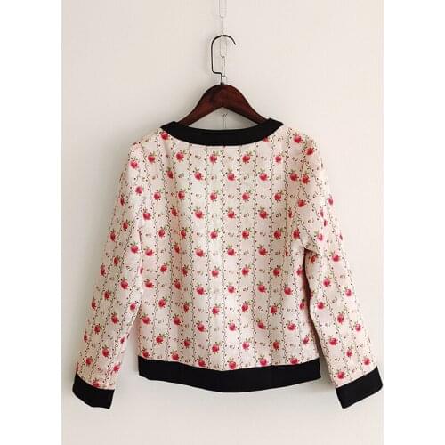 Women Runway Fashion 2021 Designer Spring Autumn Floral Print Elegant Party Holiday Jacket