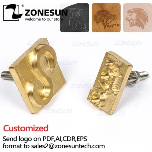 ZONESUN Logo Carving Tools Embossing Hot Branding brass Mold leather stamps Heating on Pet Belt wood wedding custom iron