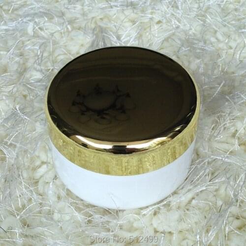 10/20pcs High-grade plastic Cream box 100/150g ml Cosmetic jar Gold/silver cover with white transparent Refillable bottle