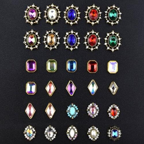 10Pcs Top 3D Rhinestones Charm Nail Art Decorations Crystal Strass Diamond Stones Gem Nail Jewelry Accessoires new arrival Alloy
