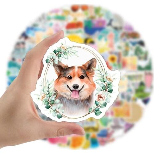 100PCS Wholesale Cartoon Small Fresh Plant Stickers Computer Water Cup Luggage Waterproof Graffiti Helmet Sticker Decoration
