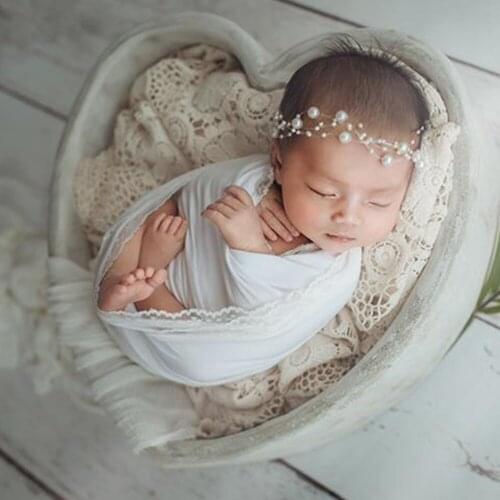 120x90CM Soft Lace Embroidery Fabric Background Basket Filler Infant Photo Shoot Wraps for Newborn Baby Photography Accessories