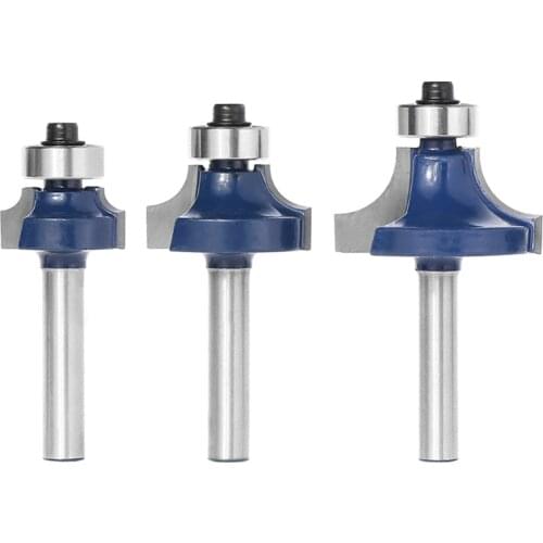 2021 New 3 Pcs Radius 1/4" Shank Round Over Beading Edging Router Bit Set For Woodworking