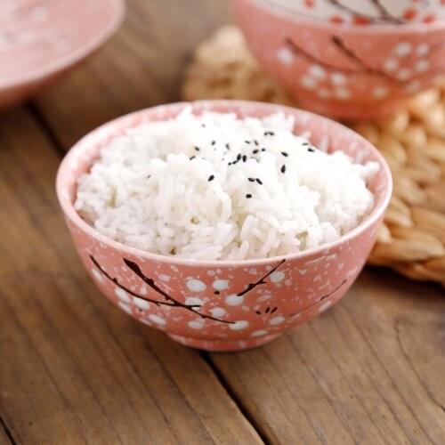 5 inch rice bowl Japanese underglaze ceramic tableware pink porridge bowl hotel home dormitory eating bowl