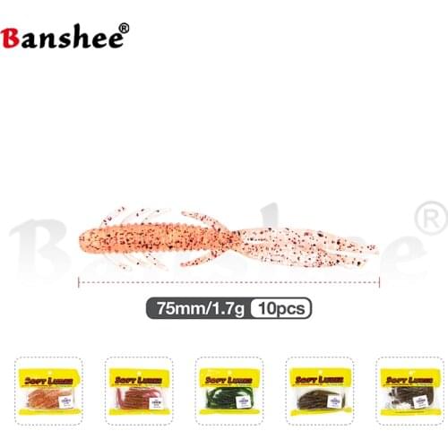 Banshee Perfect Soft Baits Fishing Lures 75mm 1.7g Worm Texas Rig Craw Lure For Fishing Bass Pike Easy Shiner Silicone Bait Set