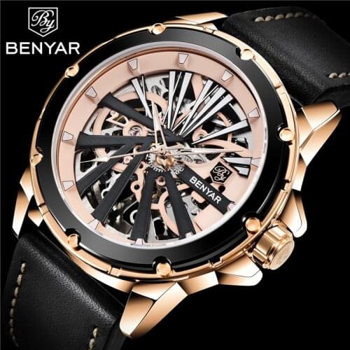 Reloj Hombre BENYAR Automatic Watches Men Luxury Brand Waterproof Fashion Gold Mechanical Wristwatches Clock Relogio Masculino