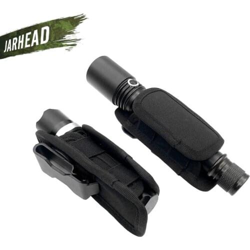 Tactical Nylon 360 Degree Rotatable Clip Flashlight Pouch Holster Torch Case Belt Cover Portable for Outdoor Sport Hunting Pouch