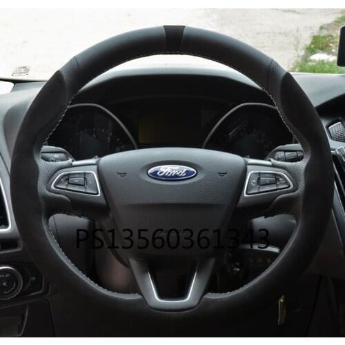 Suitable for Ford Focus Mondeo Edge Escape Escort Escape hand-stitched steering wheel cover leather suede grip cover