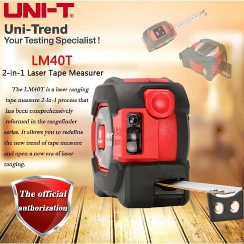 UNI-T LM40T 2-in-1 Laser Tape Measurer; Laser Tape Measure 2-in-1 Digital Laser Rangefinder / with LCD Digital Display