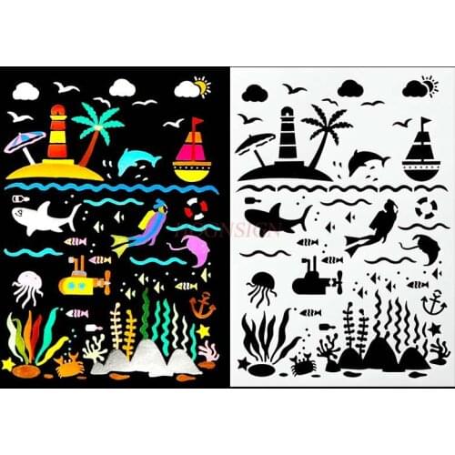 Childrens drawing template growth brochure decoration materials kindergarten manual album making accessories tool ruler