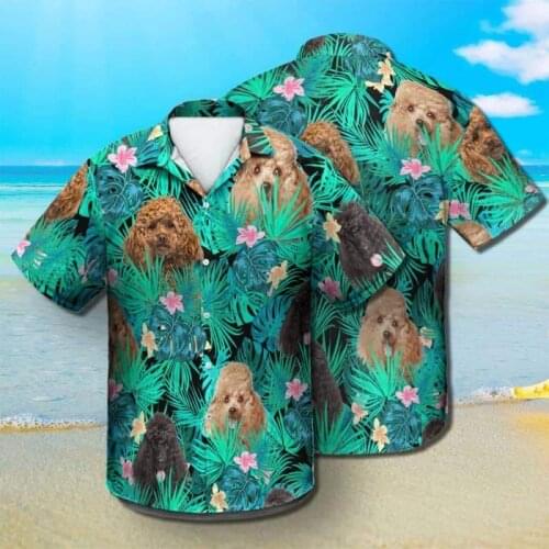 Hawaii Beach Design Shirts for Men Cute Animals Printing 3D Shirts 2021 Summer Short-sleeved Casual Shirts S-5XL
