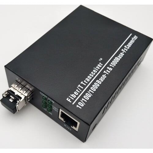 Gigabit Media Converter SFP Transceiver Module 20KM 1000Mbps Fast Ethernet RJ45 to Fiber Optic switch 2 port SC Single Mode