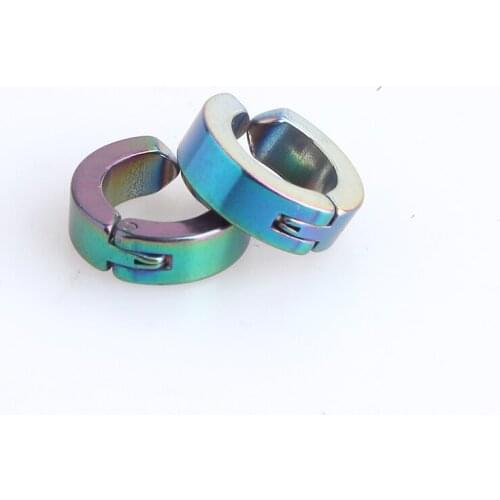 Colorful ear clip 316L Stainless Steel Stud Earrings for women men wholesale