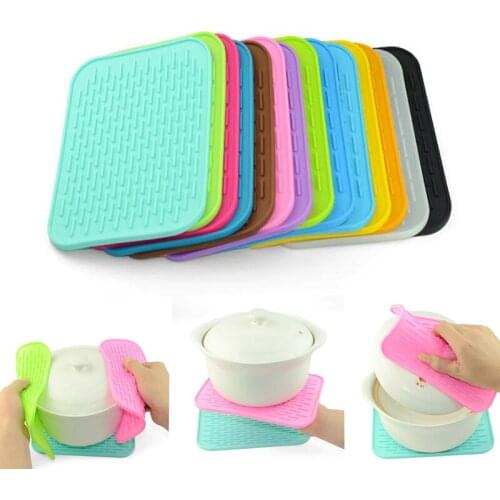 Kitchen Heat Resistance Table Mat Non-slip Trivet Pot Tray Practical Safety Silicone Pot Pan Bowl Dish Holder Mat Pad Placemat