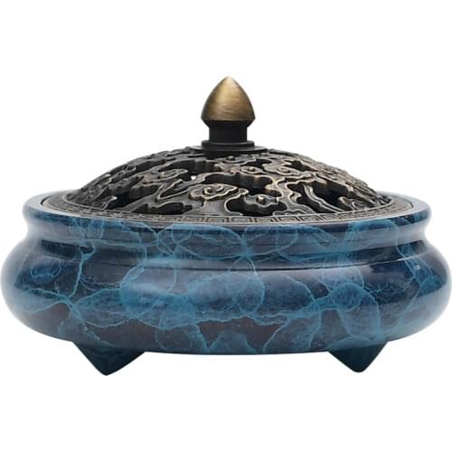 Incense Burner Pure Copper Small Antique Cone Incense Sandalwood Stove Zen Buddha Living Room Agarwood Incense Coil Burner