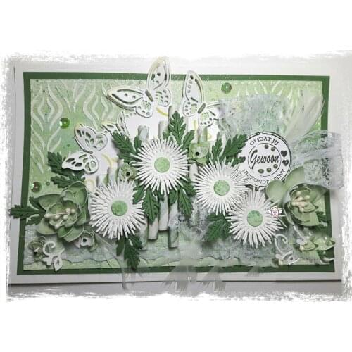 Mmao Crafts Metal Steel Cutting Dies New 7Pcs New Flower leaf Stencil For DIY Scrapbooking Paper/photo Cards Embossing Dies