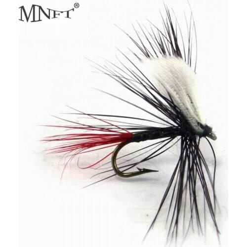 MNFT 10PCS Red Tail White Wing Fly Fishing Flies Trout Lures With Crank Hooks 12
