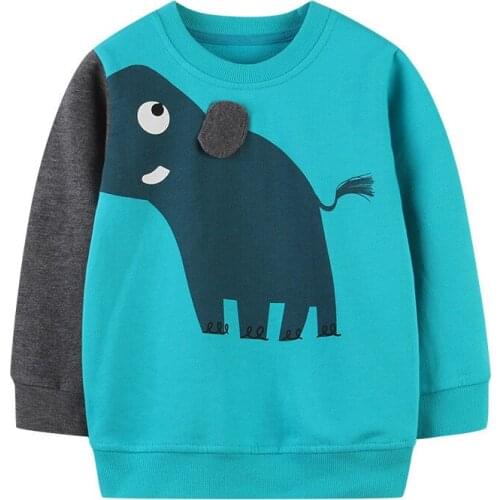 Fashion Kids Costume Boys Sweatshirt 2-7 Years 2021 Spring And Autumn New Cute Girls Cotton Cartoon Print Long-Sleeved Top
