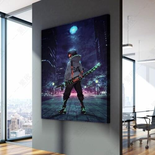 Home Decor Modular Canvas Picture Modern Fashion Tanjirou Demon Slayer Anime Painting Poster Wall Home Canvas Painting