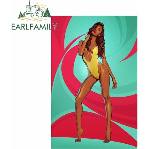 EARLFAMILY 13cm x 8.6cm for Sexy Girl Car Stickers Snowboard Helmet Waterproof Refrigerator Creative Vinyl Material for Fold EVO
