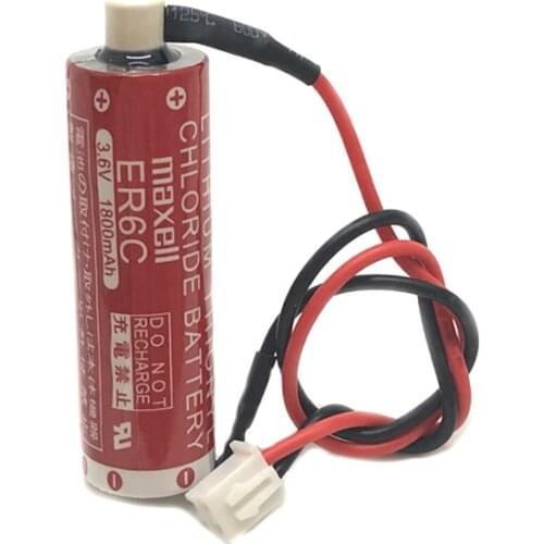 Original New Version Maxell AA 14500 ER6C 3.6V 1800mah Lithium Thionyl Chloride Battery PLC Batteries With Two - Hole White Plug