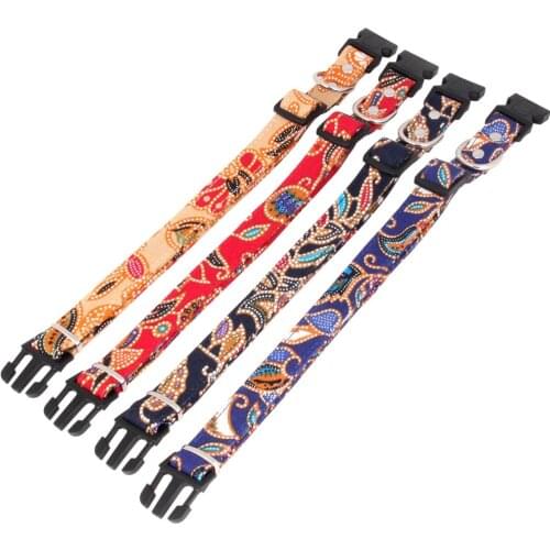 Bohemian Hasp Type Style Dog Collar Adjustable Dog Collars Control Handle Training Pet Collar For Little Medium Large Dogs Cats