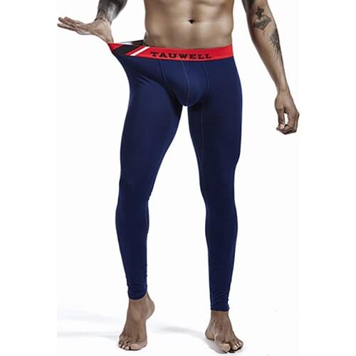 Mens Sleep Bottoms Sexy Bugle Pouch Underwear Autumn Winter Thermal Pajama Pants Long Johns Leggings Trousers Sleepwear 2XL