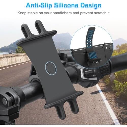 Portable Exterior Decoration Parts Silicone MTB Bike Handlebar Phone Holder Bicycle Mount Bracket for 4.5-7 Phone Bicycle
