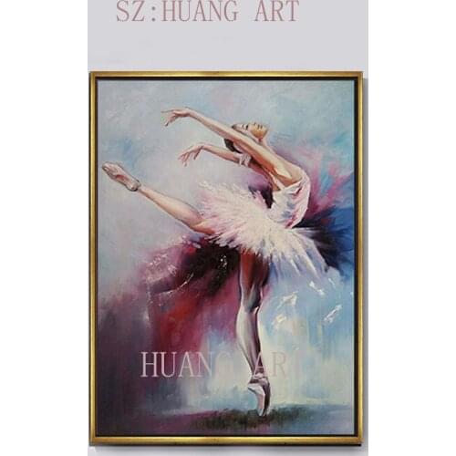 Professional Artist Pure Handmade High Quality Classical Dancer Oil Painting on Canvas Spanish Dancer Flamenco Dance Painting