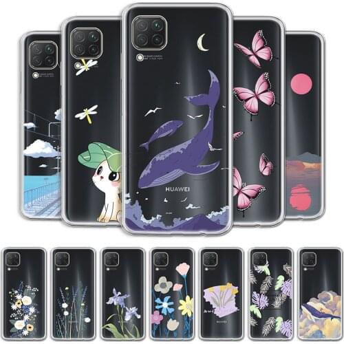 Clear Case For Huawei P40 Lite 4G Case Huawei Nova 6 se Scenery Protective Cover For Huawei Nova 7i Transparent Shockproof Coque