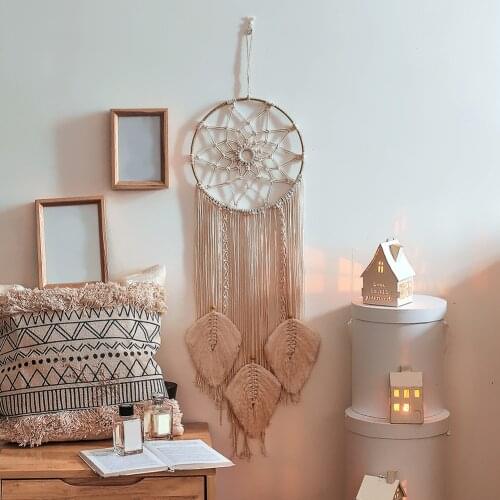 Nordic Dream Catcher Bohemian Tapestry Handmade Woven Wall Hanging Tassel Macrame Pendant Home Bedroom Decoration Handicrafts