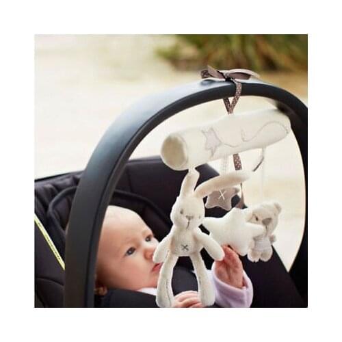 New Hot Sale Cute Baby Rattles Activity Spiral Crib Stroller Plush Rabbit Toy Car Seat Travel Hanging Toys Baby Rattles Toy