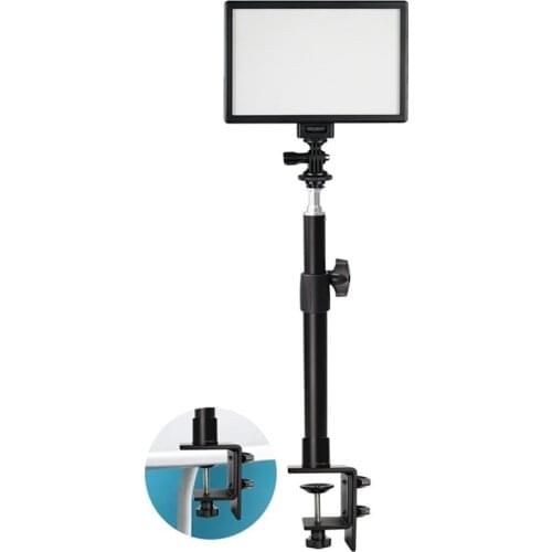 SUPON L122T LED Video Light with C-clamp Desktop Light Stand 360 Degree Rotatable Ball Head Adjustable Aluminum Holder