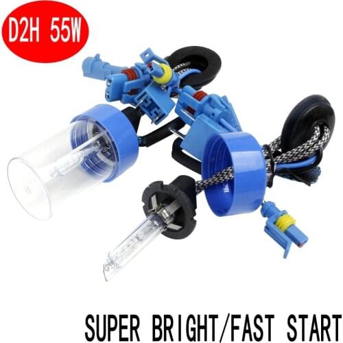2pcs 55W D2H D2Y super Bright fast start metal base HID xenon bulb D2C D2S with wire suit for Bi-xenon projector lens headlight