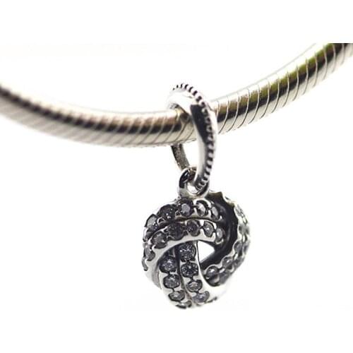 Sparkling Love Knot charms For Jewelry Making Fits Original Charms Bracelets For Woman DIY Sterling Silver Jewelry Beads