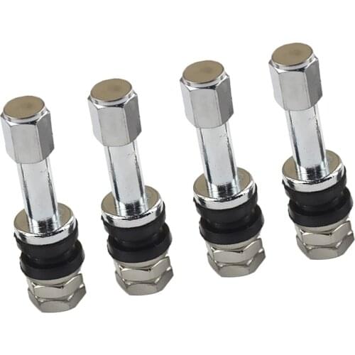 4 Pieces Universal TR48E Metal Clamp-in Tubeless Tyre Tire Wheel Schrader Valves