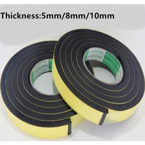 5MM 8MM 10MM thickness Strong adhesion EVA black sponge foam rubber tape anti-collision seal strip