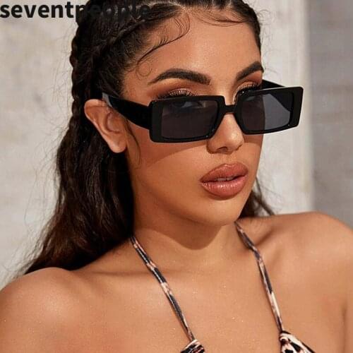 Vintage Rectangle Sunglasses Women 2020 Luxury Brand Designer Fashion Square Sun Glasses Small Frame Sunglass Men Gafas UV400