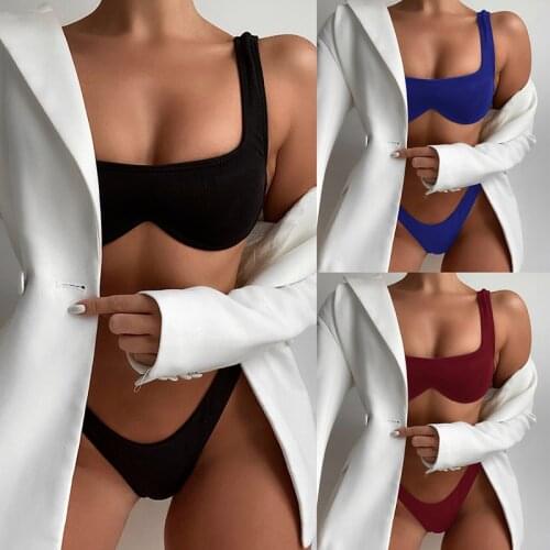 Sexy V-bar Underwired Bikini Female Swimsuit Women Swimwear Two-pieces Bikini set Brazilian Bather Bathing Suit Swim Lady