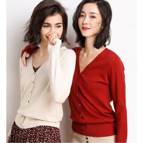 EDressU 2021 Knit Cardigan Woman Spring Knitted Jacket Solid Loose Elegant Office Lady Knitwear Casual Daily Outwear HW-4