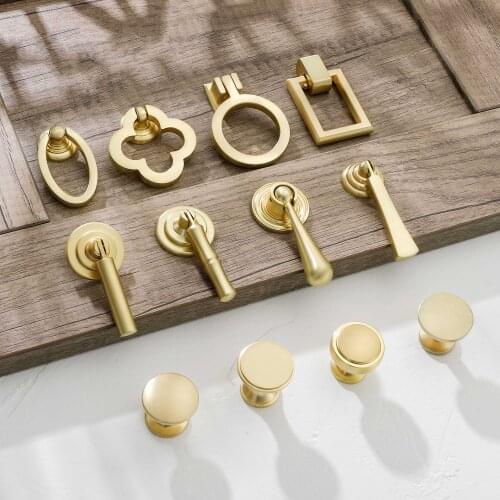 Gold Cabinet Pulls Solid Zinc Alloy Kitchen Cupboard Single hole for bedside table Handle Drawer Knobs Furniture Handle Hardware