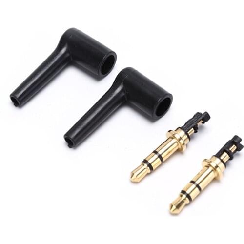 1/2PC 3.5mm Jack 4 Pole 3.5 Male 90 Right Angle L-shaped Stereo Headphone Plug Repair Earphone Jack Audio Soldering Connector