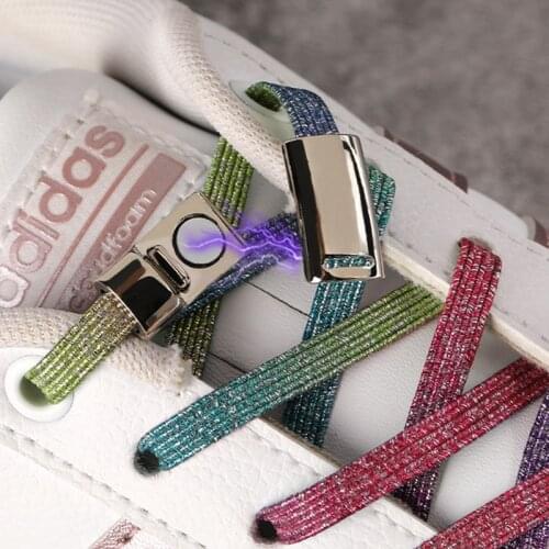 1Pair Magnetic ShoeLaces Elastic Locking ShoeLace Special Creative No Tie Shoes lace Kids Adult Unisex Sneakers Laces strings