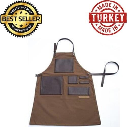 2021 New Fashion Unisex Work Apron For Men Canvas Black Apron Bib Adjustable Cooking Kitchen Aprons For Woman With Tool pockets