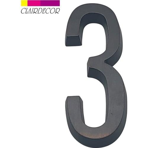 4 in 101mm House Number Door Address Number Sticker Or Screw Mounted Zinc Alloy Satin Nickel Mailbox Address Sign #0-9