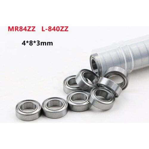 100pcs miniature bearing MR84ZZ 4*8*3mm L-840ZZ deep groove ball bearings 4mmx8mmx3mm