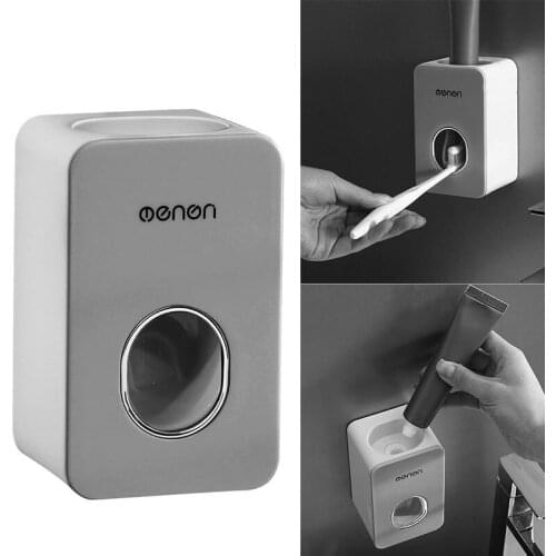 Automatic Toothpaste Dispenser Wall Mount Toothpaste Squeezer Bathroom Dust-Proof Traceless Sticky Toothpaste Squeezer